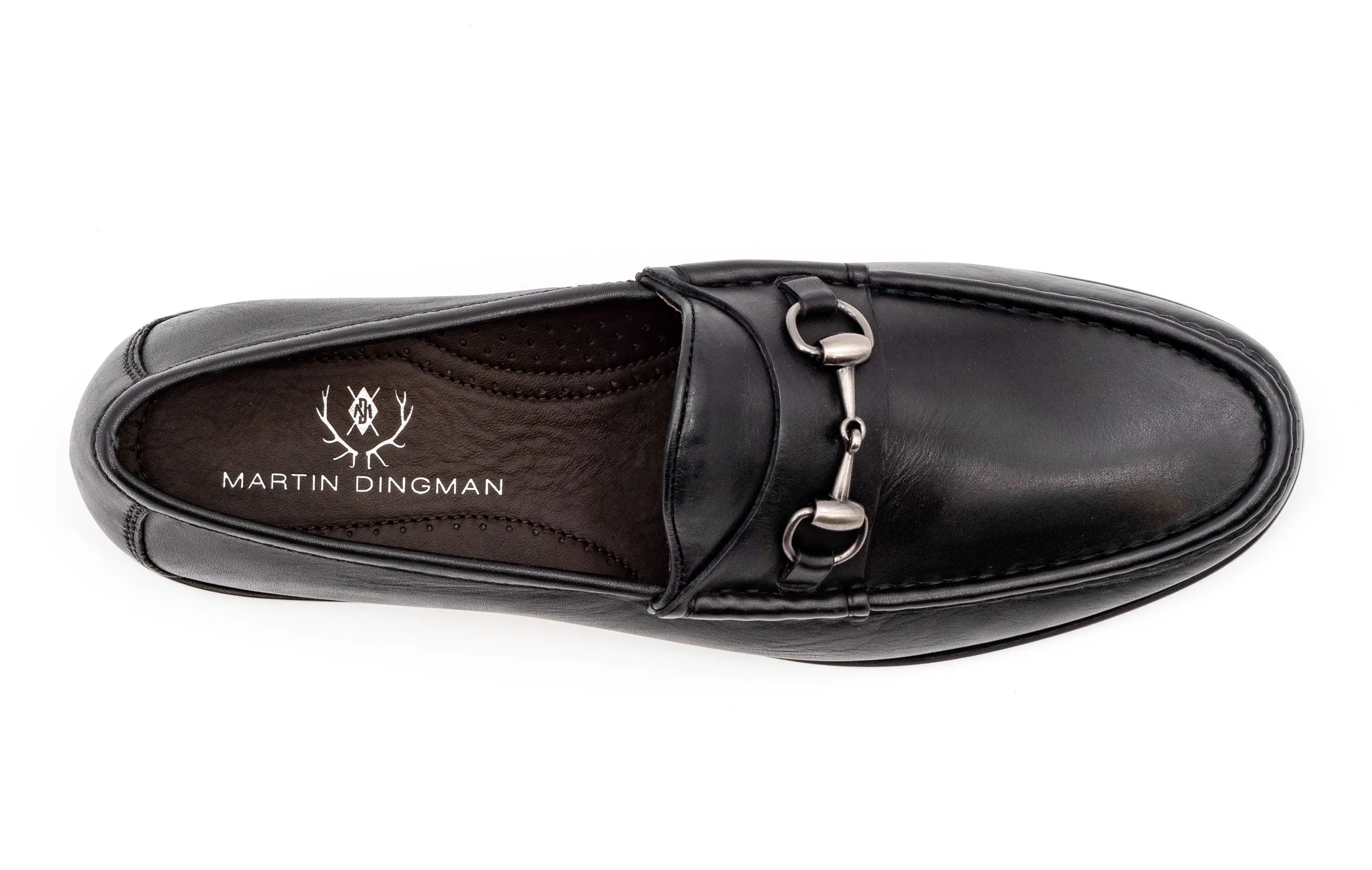 Addison Calf Leather Horse Bit Loafers - Black