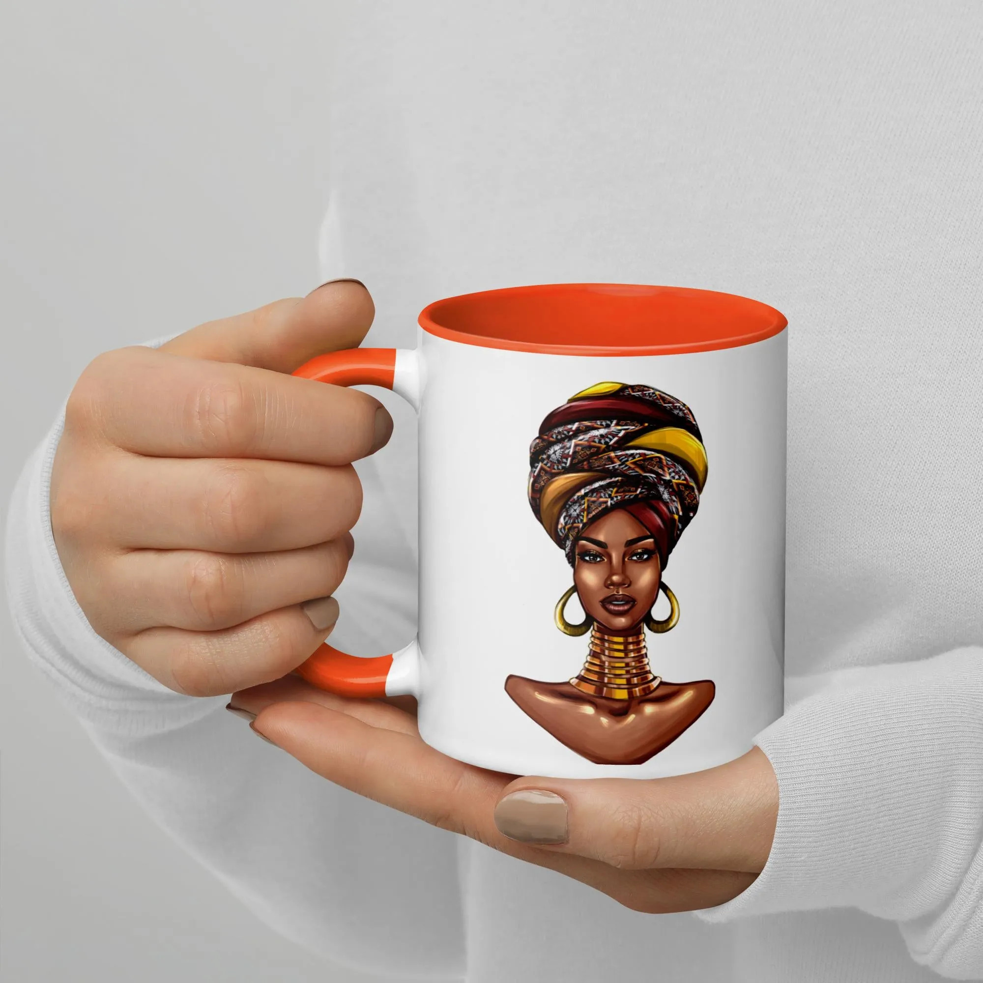 African Headwrap Mug with Colour Inside - Yetunde