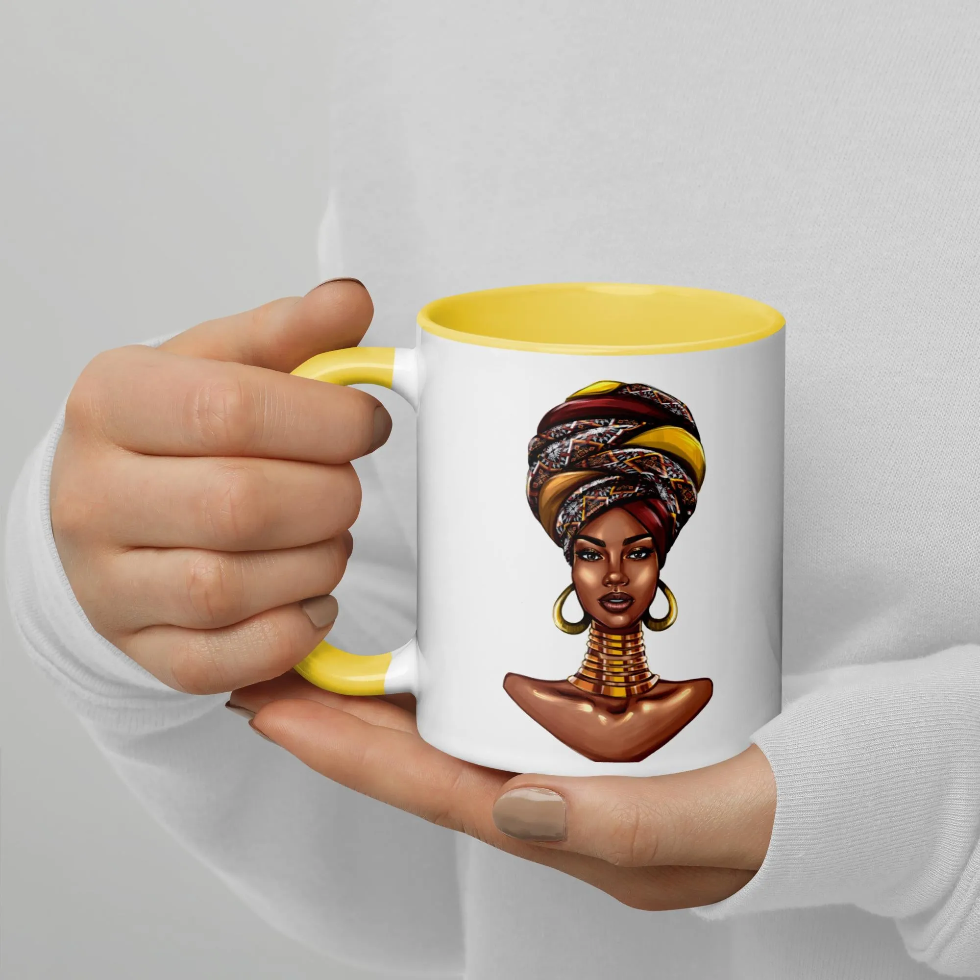 African Headwrap Mug with Colour Inside - Yetunde