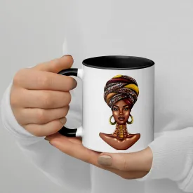 African Headwrap Mug with Colour Inside - Yetunde