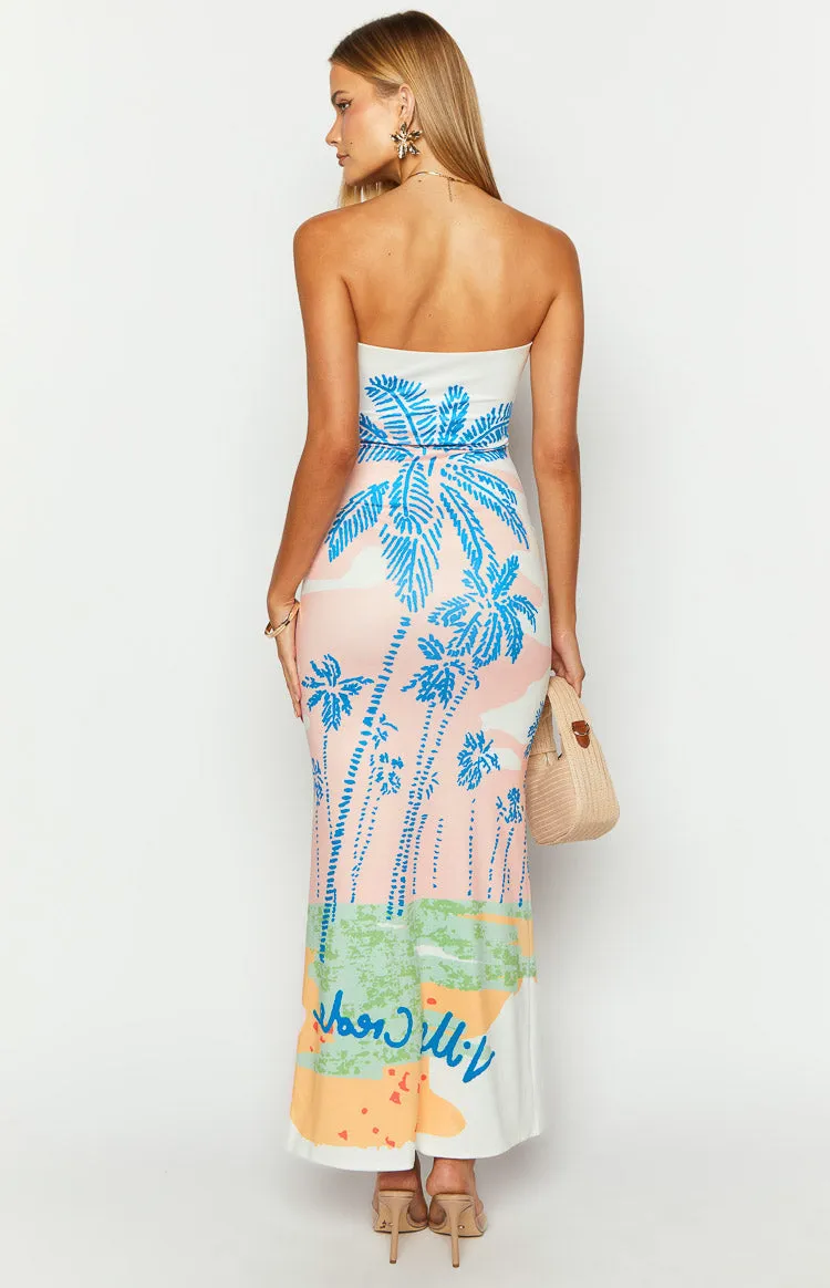 Arizona Ville Crede Palm Print Maxi Dress