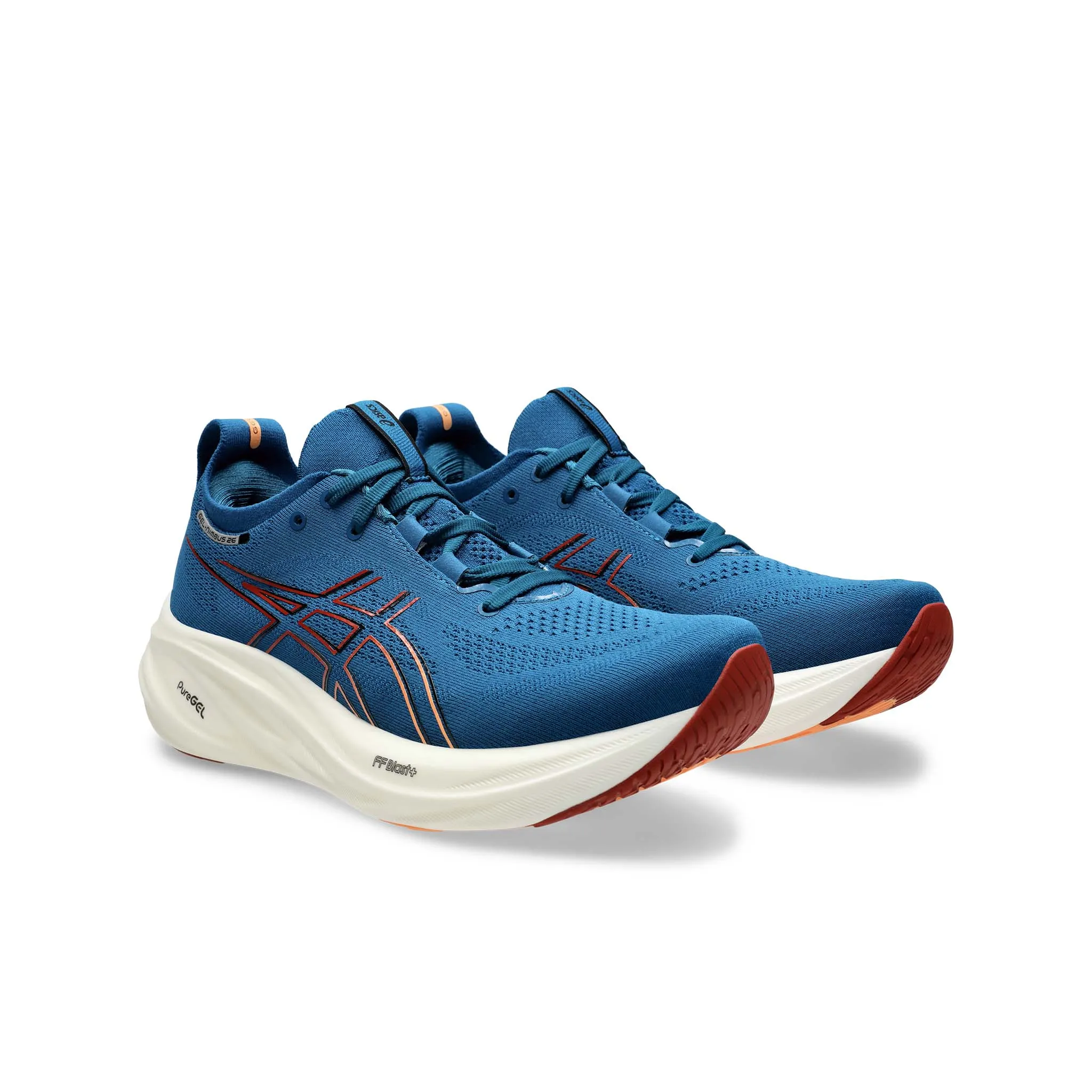 ASICS | Men's Gel-Nimbus 26 Running Shoes - Rich Navy/Faded Orange