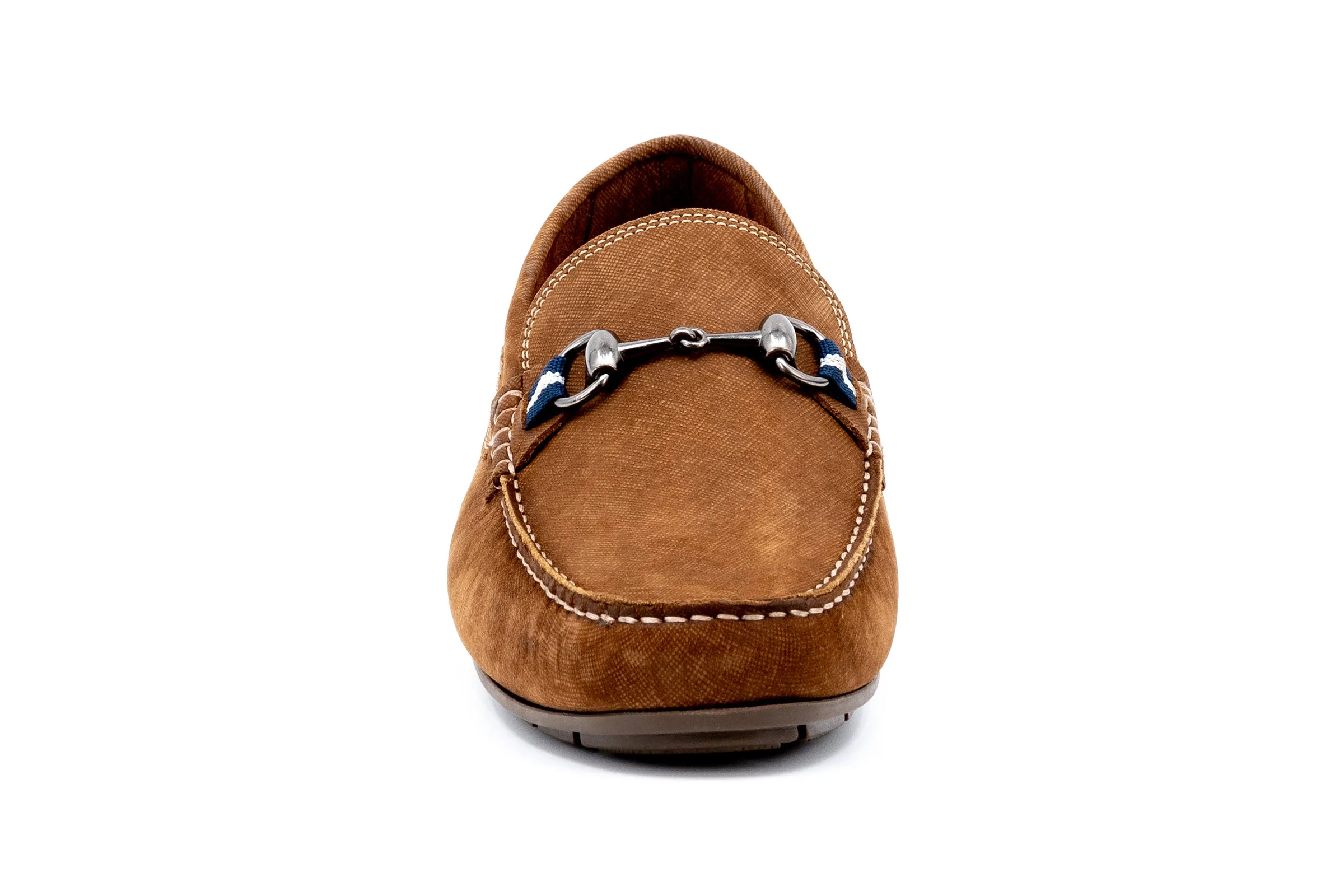 Bermuda Nubuck Horse Bit Loafers - Bark