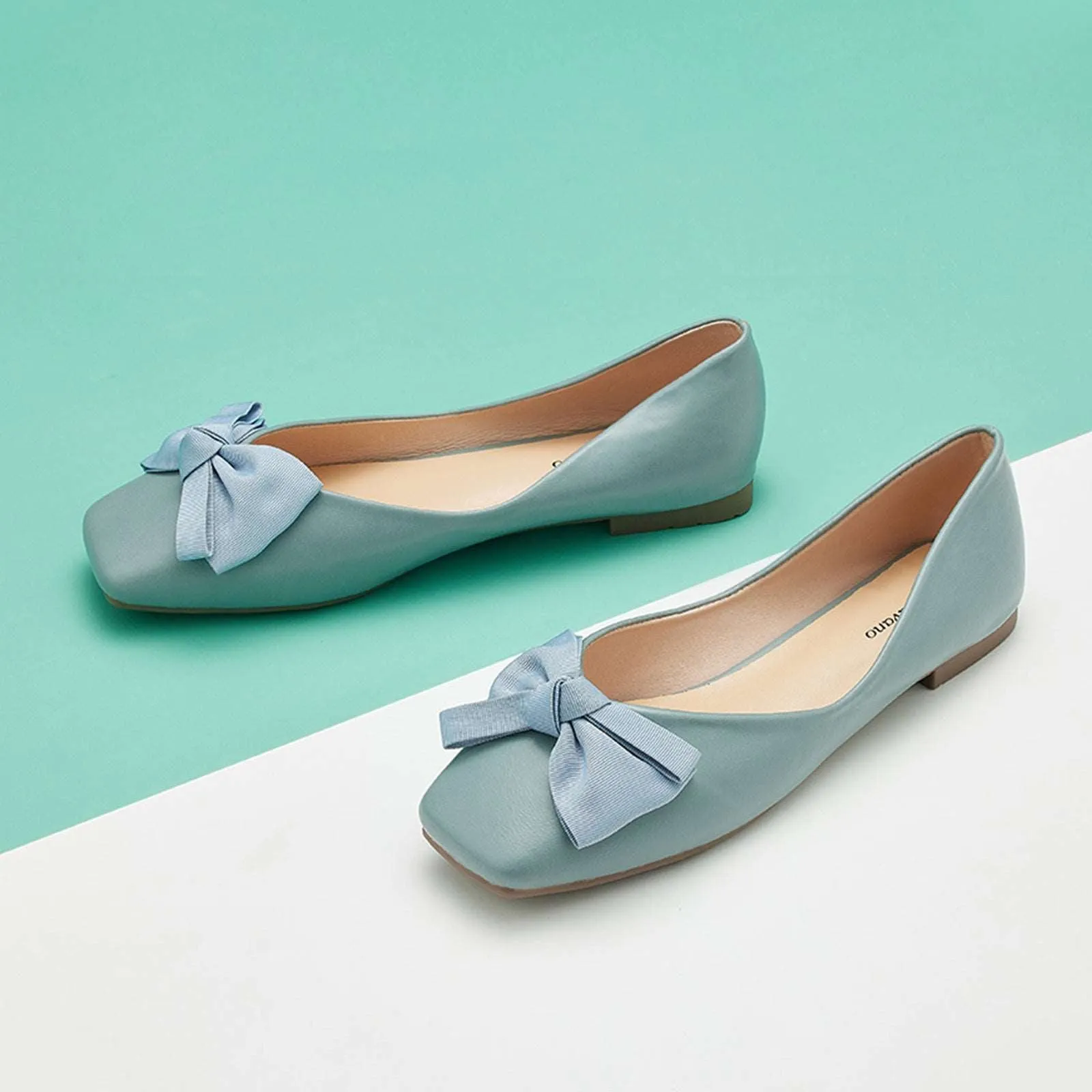 Bow Ballerina Flats (Eva) Blue