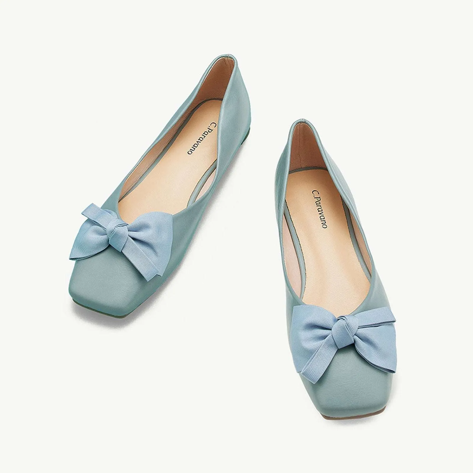 Bow Ballerina Flats (Eva) Blue