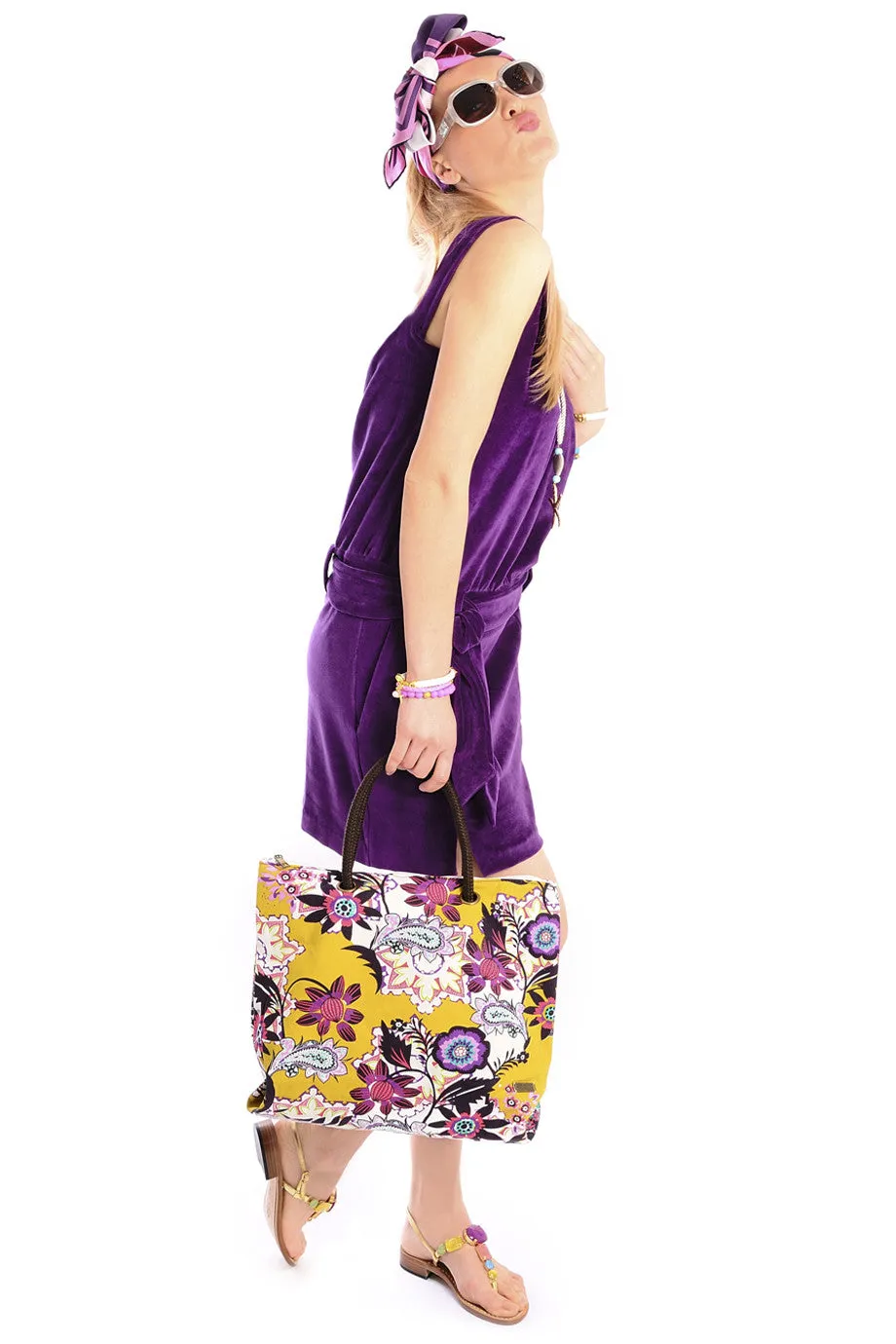 CLUBE BOSSA VELOUR Purple Cotton Dress