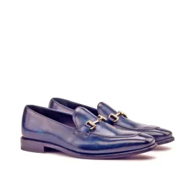 DapperFam Luciano in Denim Men's Hand-Painted Patina Loafer