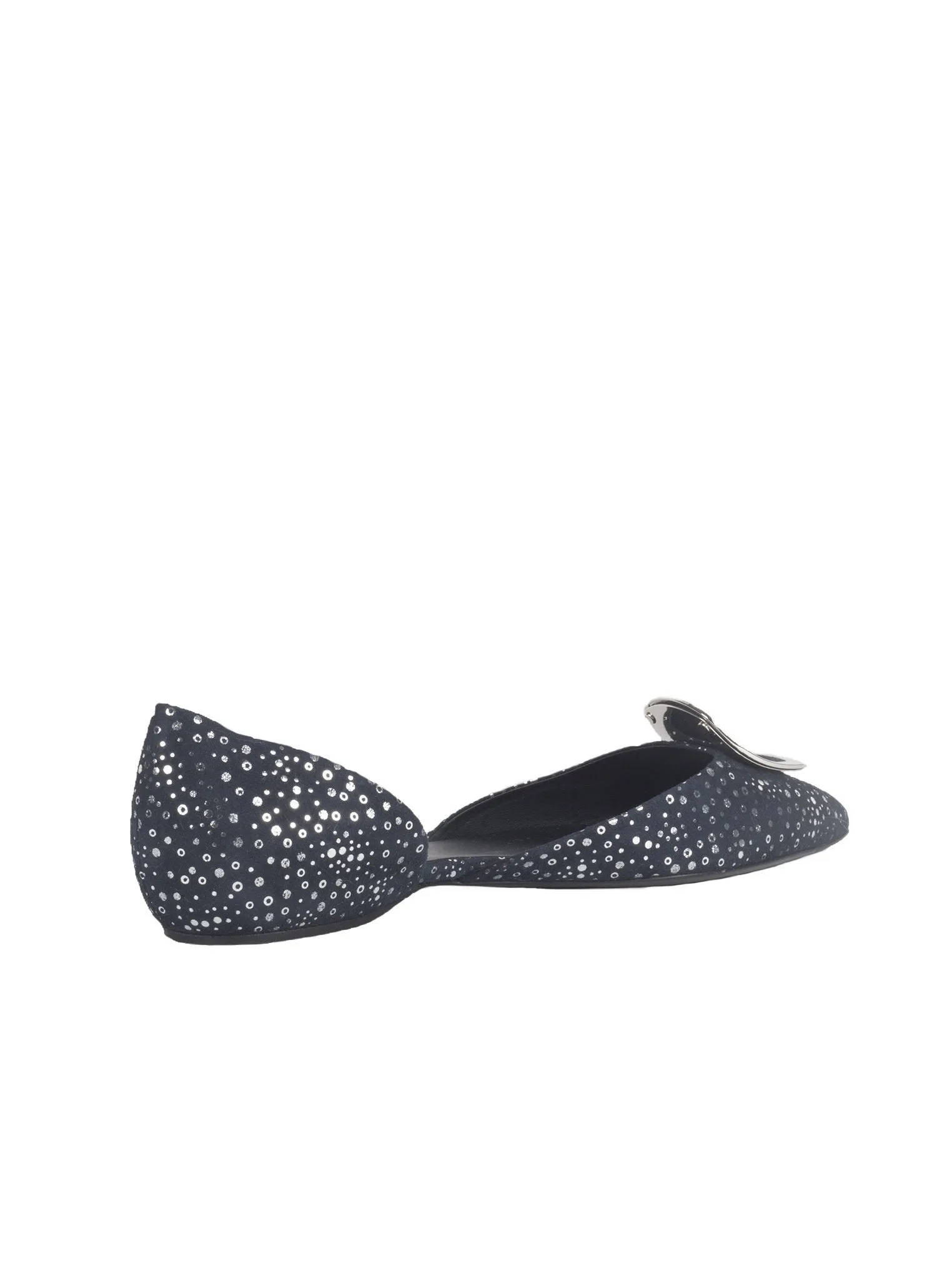 Dorsay Sexy Suede Choc Chips Flats - Navy / Silver