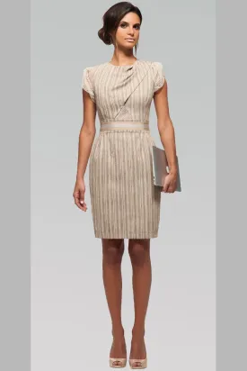 Draped Front Bodice Dress - Wood Grain