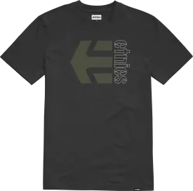 etnies Corp Combo Tee, Black Green White