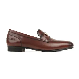 Hadano - Men's Burnished Reddish Brown Calf Leather Loafer