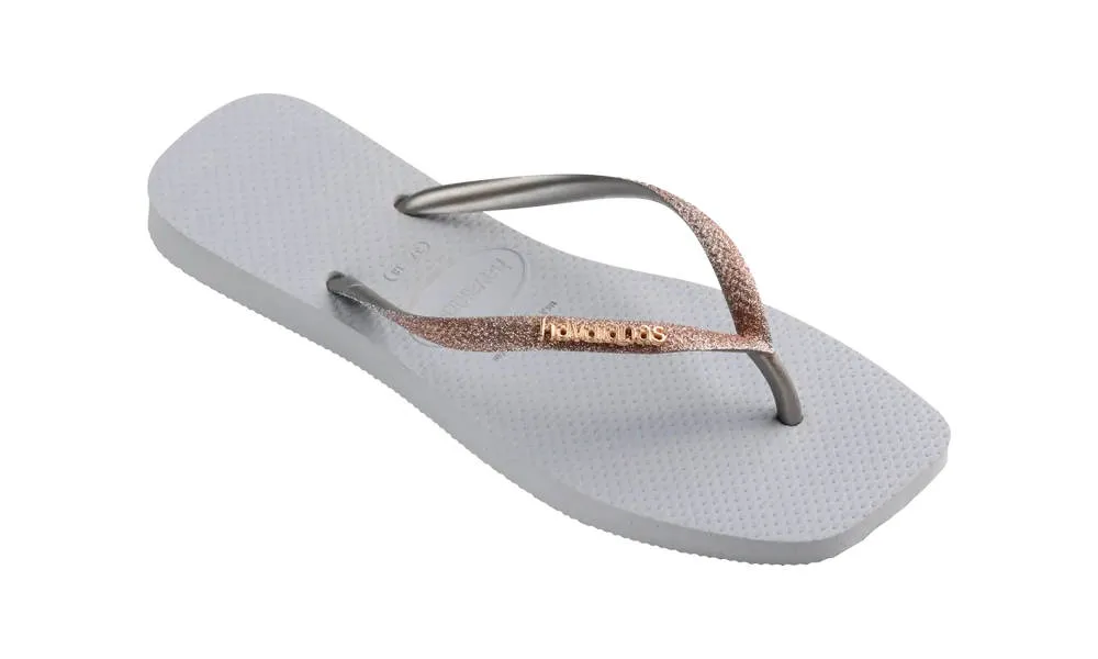 Havaianas Womens Slim Square Glitter Sandal Ice Grey