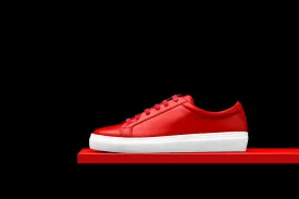 Mens Red Leather Sneakers