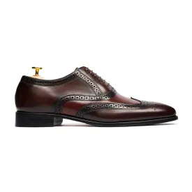 Northa - Men's Burnished Brown Burgundy Calf Leather Oxford Shoe